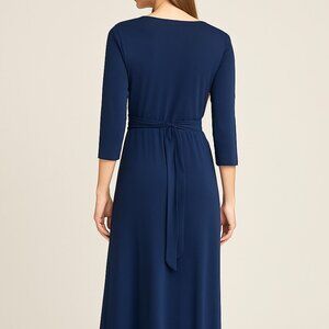 Chaus Elegant Navy Blue Wrap Dress